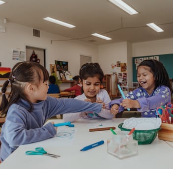 3 children at a kindergarten