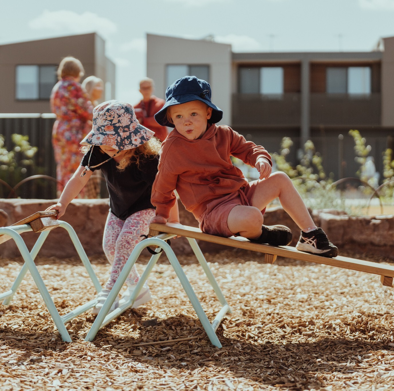 two children playing at a kinder