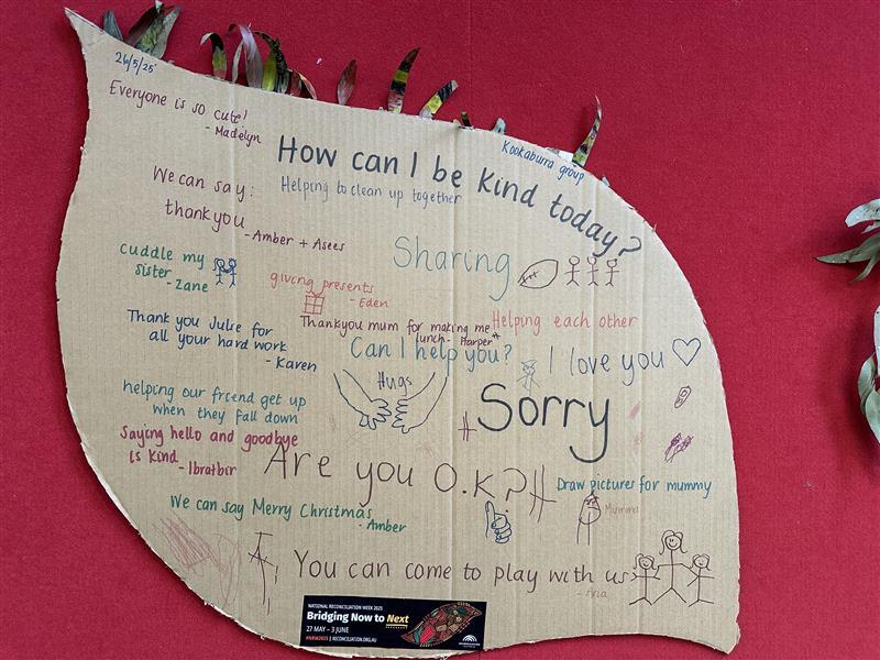 A picture of educators and childrens words